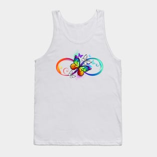 Bright infinity with rainbow butterfly Tank Top